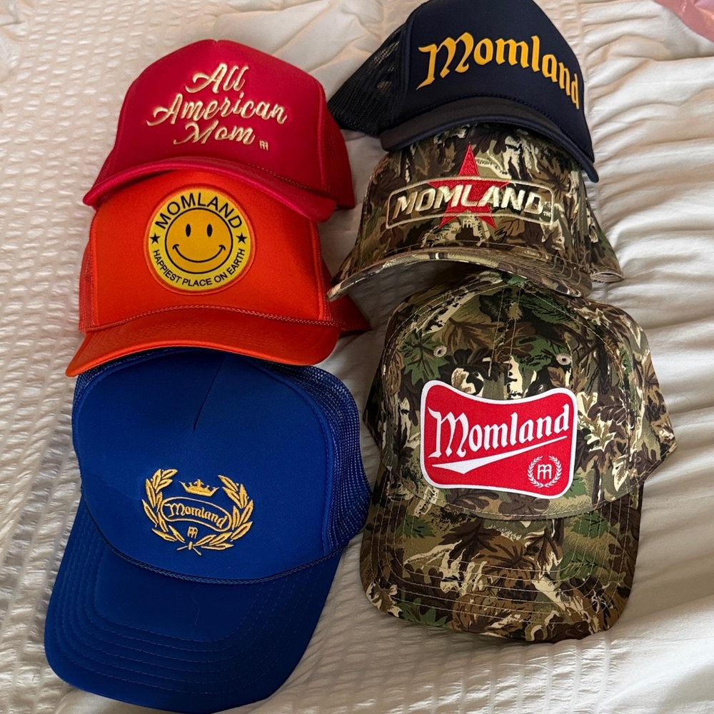 Mommday and Momland trucker hats lot